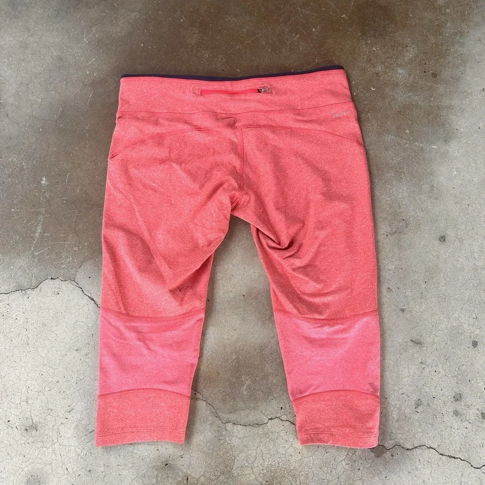 Nike Running DriFit Leggings Womens XL Pink Cropped Capri Reflective Stretch
